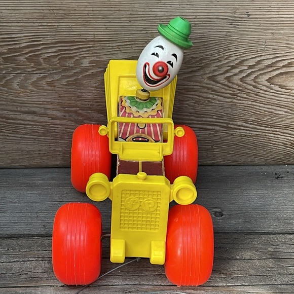 Collectible Vintage Jalopy Pull Toy :: Clown Car :: 1965 :: Fisher Price - Picture 4 of 11